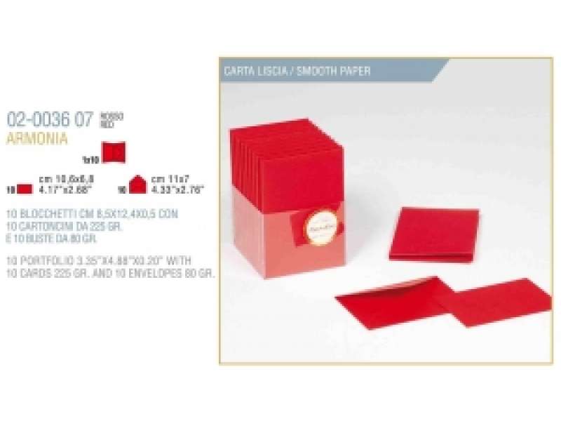 Biglietti Regalo f.to4 11x7cm ARMONIA ROSSO 10/10
